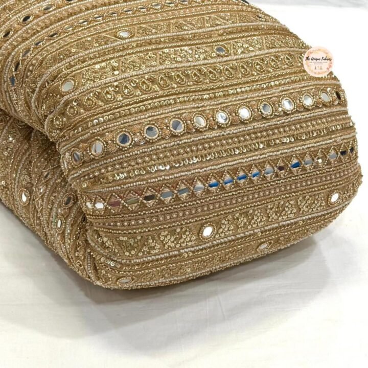 Exclusive Net Heavy All Over Mirror, Cutdana, Beads, Sequin Hand Work With Zari …