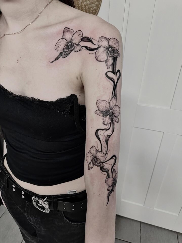Ačiū!!! 
.
.
.
.
.
#orchid #tattoo #black #flower #kaunas…