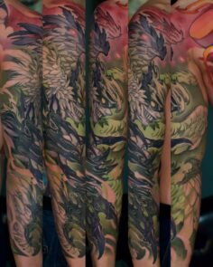 FF16 ガルーダフルスリーブ完成！ありがとうございましたー！！またいつでもお待ちしてます！！

#tattoo #newschooltattoo #fkiro…