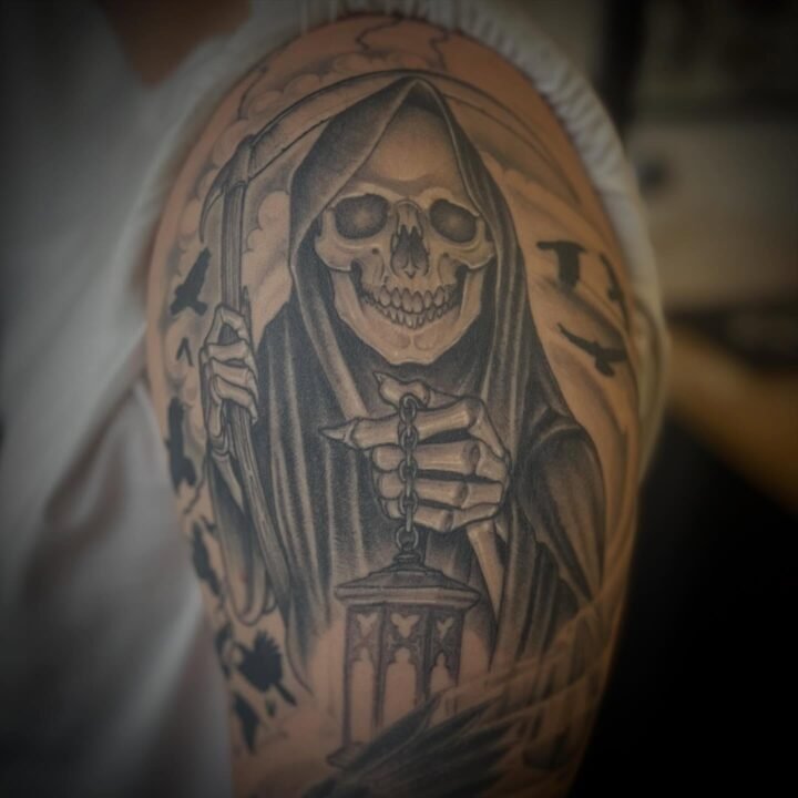 Healed reaper from about a year ago.
Done @lastharbortattoo .
#reapertattoo #tat…