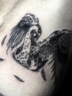 wine and graveyards #swan #tattoo #goth #emo #feed…