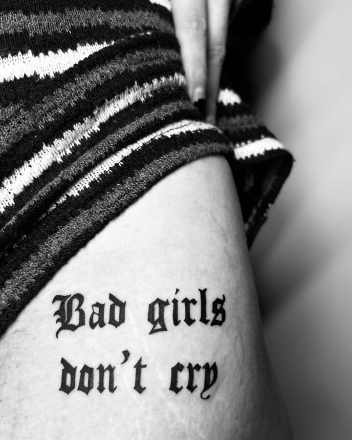 #tattoo #badgirlsdontcry #ink #lettalinetattoo…