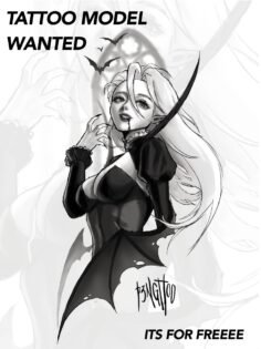 I’m looking for a tattoo model for this piece — and yes it’s completely FREEEEE …