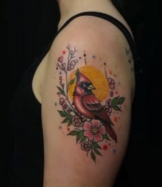 Cardinal – Memorial tattoo

#cardinaltattoo #connecticut #neotraditionaltattoos …