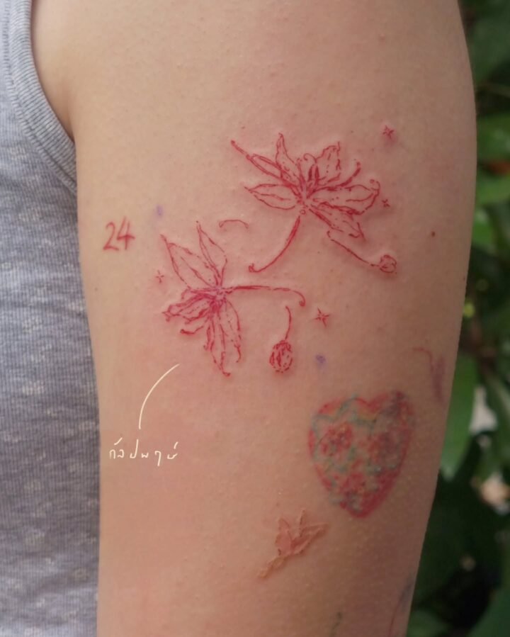 .’กัลปพฤกษ์ สีชมพูในฤดูร้อน, from my flash sheet
done at @rosemary.wood.studio 
…