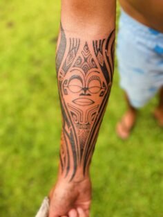 2 sess on @a.black.tahitian987  #frontarmtattoo #polynesiantattoo #freehandtatto…