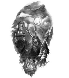 Design sketch for an arm tattoo, subject to change but I may turn this into an i…