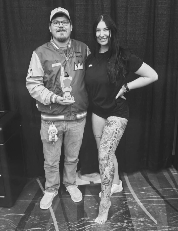Snagged “Best sleeve” at the @artofthenorthtattoogathering  a few months back! 
…