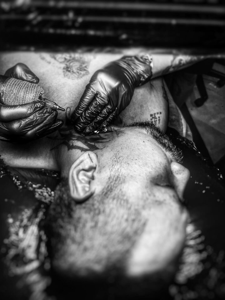 Neck Tattoo #tattoo #typotattoo #blacktattoo…