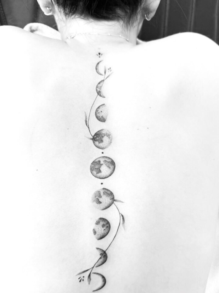 #tattoo #moonphase #artist #spine…