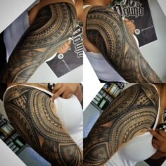 Polynesian shoulder sleeve.

@jfalanai_ 

#polynesiantattoo #tongantattoo #samoa…