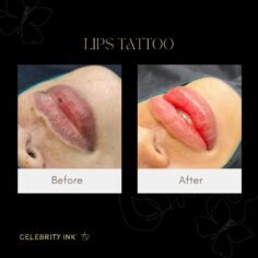 Professional Lips Tattoo, Getting a natural, glossy lip blush tattoo for soft co…