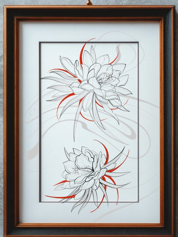 月下美人のフラッシュです。
#タトゥー #フラッシュ #tattoo…