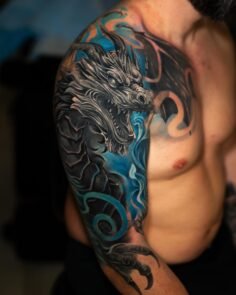 Cover-up done right. 
From old ink to a full transformation — bold lines, deep b…