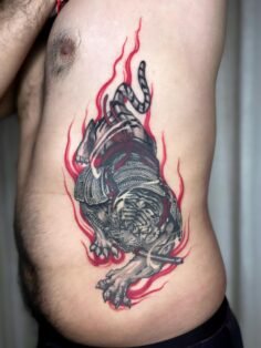 “The spirit of a warrior”
“Done in two sessions: the first for the lower part an…