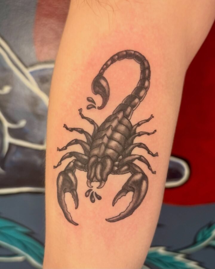 お客様カスタムタトゥーで蠍
被らないデザインです
ファーストタトゥーで当店をお選びいただき、ありがとうございましたby トム　@tom_18club 

#ta…