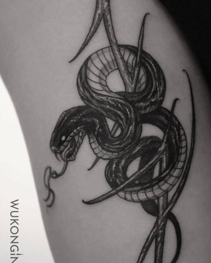 Hình xăm được thực hiện và thiết kế dựa trên bản vẽ demo đơn giản của bạn khách….