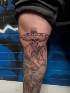 Big shout out to the homie for letting me add to his leg sleeve  if your looking…