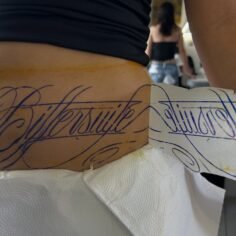 Lettering 
•
I don’t need to breathe
When you look at me, all I see is green …
O…