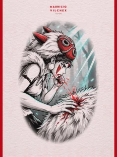 Inspírate con estas ideas de tatuajes de La Princesa Mononoke: la furia de San, …