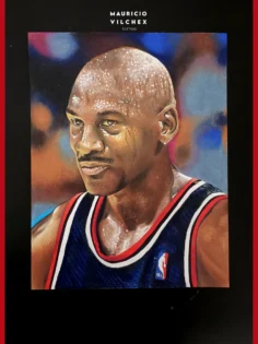 Retrato realista de Michael Jordan dibujado a mano con lápices @fabercastellcost…