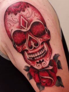 Sugar skull tattoo/ throwback Thursday.

Books Open February-March.
Dm or email …