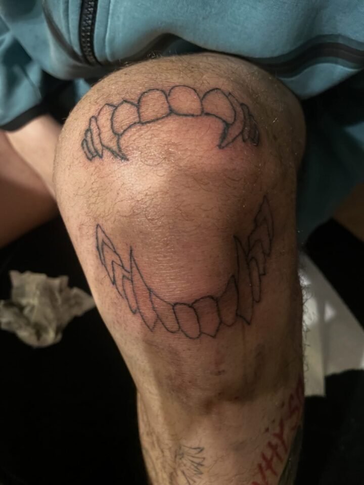 #tattoo #beginnertattooartist #knee #teeth #explorer…
