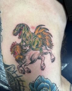 #tattoo #tattooartist #maineartist #trex #rooster…