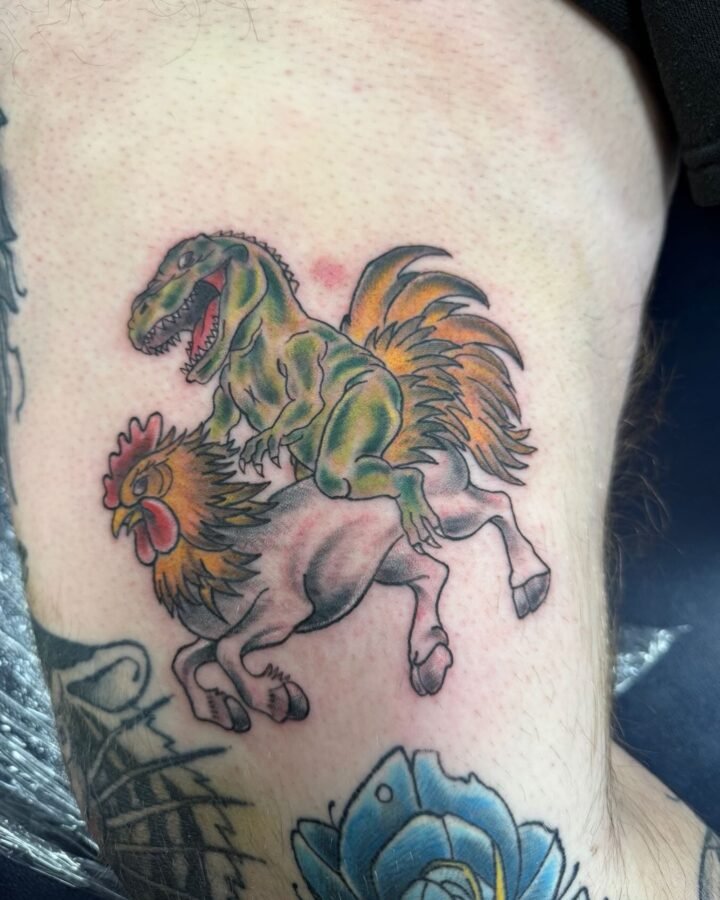 #tattoo #tattooartist #maineartist #trex #rooster…