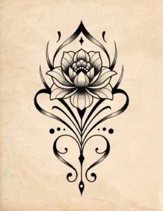 New design hot off the press! Available to tattoo… would look great on a thigh, …