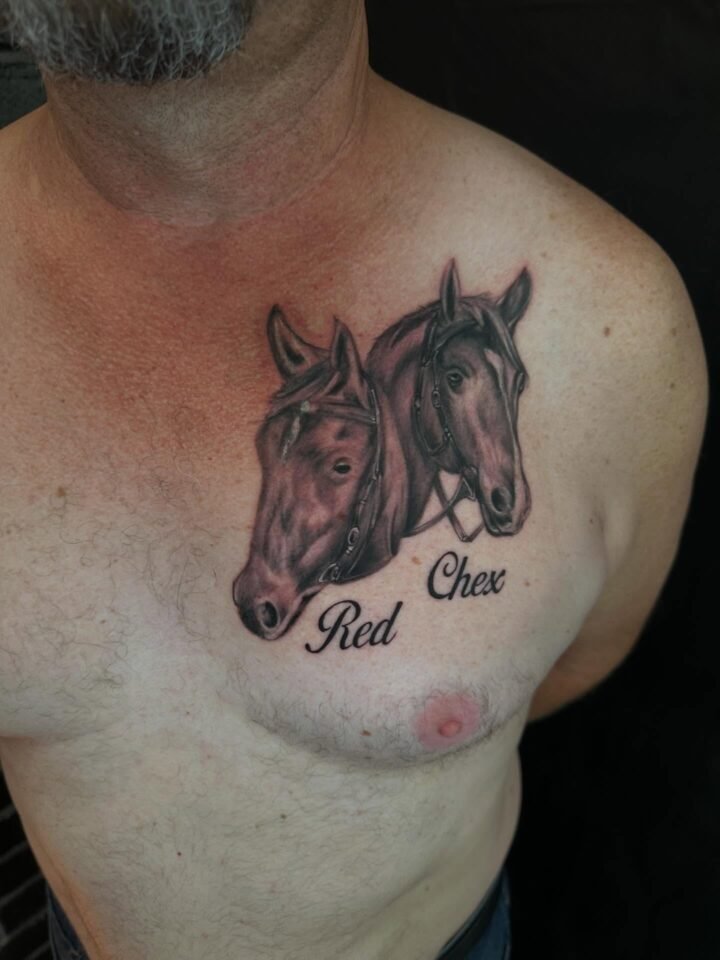 Red and Chex
#tattoo #horsetattoo…
