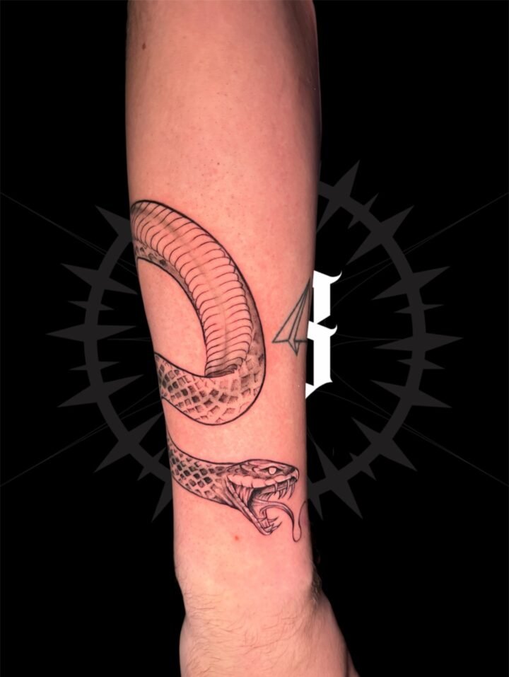 a symbol of transformation, strength, and rebirth. 

#snake #tattoo #utahtattooa…