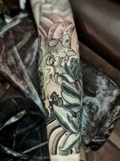 Done ตามบรีฟลูกค้า งานนี้ลคมีรอยสักด้านบนที่เป็นงานญี่ปุ่นเทคเจอร์ดอทมา อยากต่อแ…